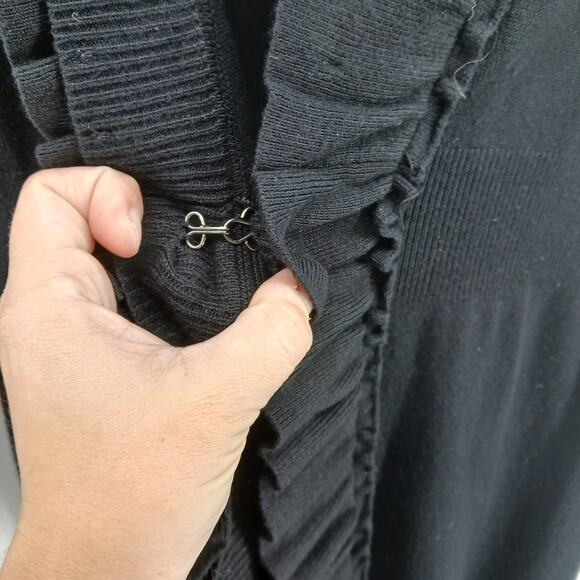 Vintage Y2K Ruffle Waterfall Cardigan Duster Size SM Boho Romantic Feminine - Picture 3 of 9